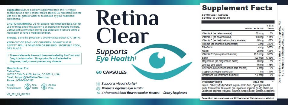 RetinaClear Label